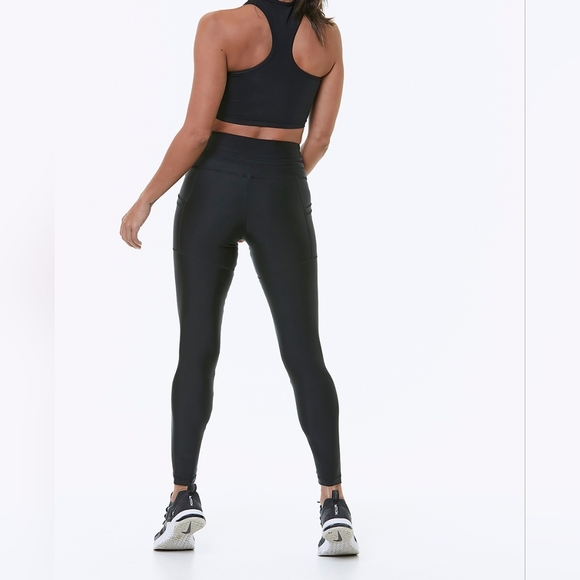 Black Full-Length Athletic Leggings - Picture 3 of 5